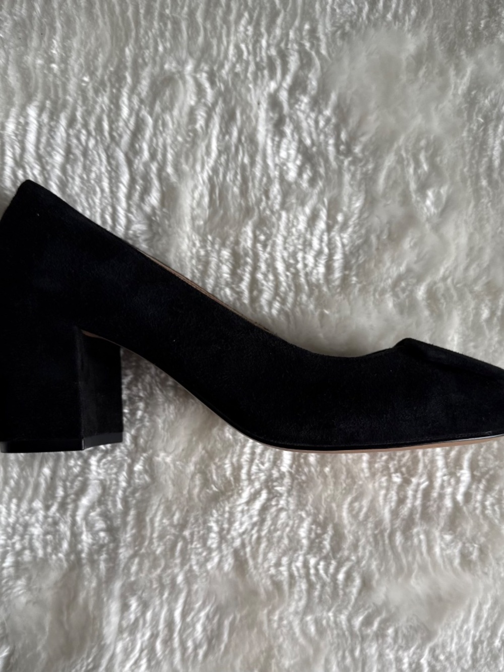 NWOT Geox Virnilisa 65 Black Suede Block Heel Pumps Square Toe Buckle - Picture 11 of 13
